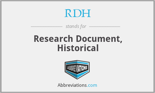 RDH - Research Document, Historical