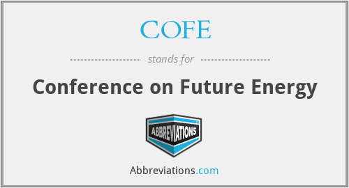 COFE - Conference on Future Energy