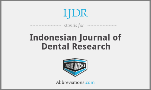 IJDR - Indonesian Journal of Dental Research