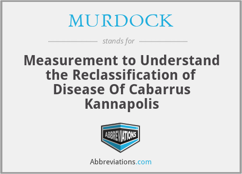MURDOCK - Measurement to Understand the Reclassification of Disease Of Cabarrus Kannapolis