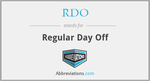 RDO - Regular Day Off