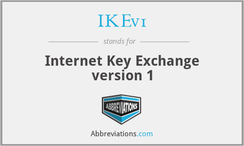 IKEv1 - Internet Key Exchange version 1