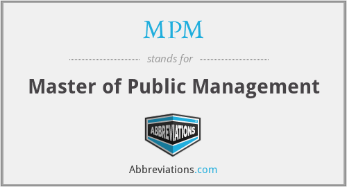 MPM - Master of Public Management