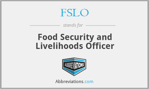 FSLO - Food Security and Livelihoods Officer