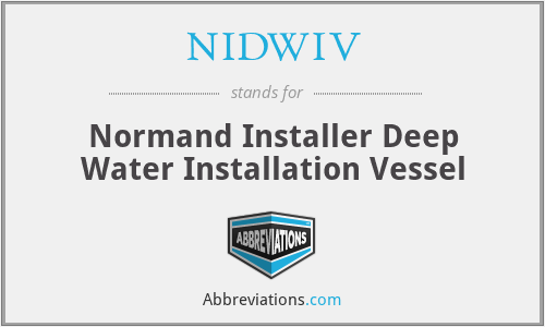 NIDWIV - Normand Installer Deep Water Installation Vessel