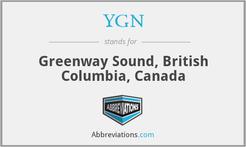 YGN - Greenway Sound, British Columbia, Canada