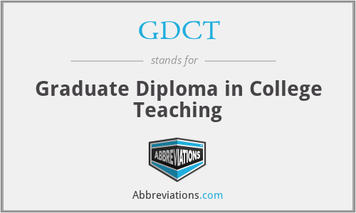 GDCT - Graduate Diploma in College Teaching