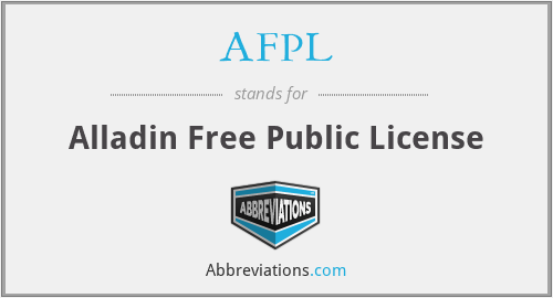 AFPL - Alladin Free Public License