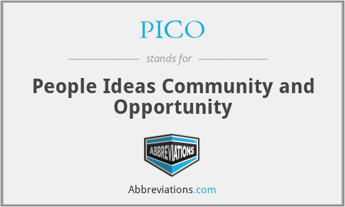 PICO - People Ideas Community and Opportunity
