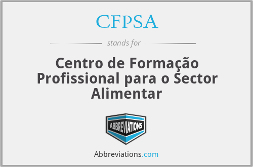CFPSA - Centro de Formação Profissional para o Sector Alimentar