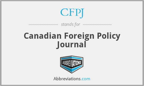 CFPJ - Canadian Foreign Policy Journal
