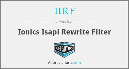 IIRF - Ionics Isapi Rewrite Filter