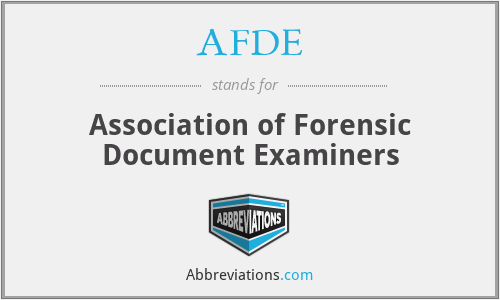 AFDE - Association of Forensic Document Examiners