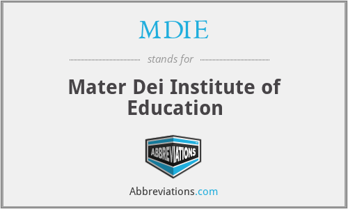 MDIE - Mater Dei Institute of Education