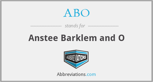 ABO - Anstee Barklem and O