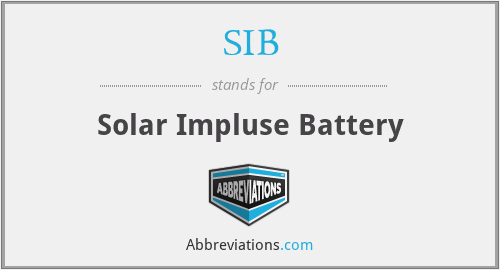 SIB - Solar Impluse Battery