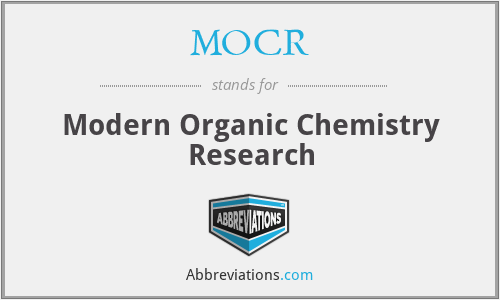 MOCR - Modern Organic Chemistry Research