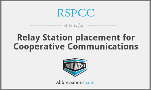 RSPCC - Relay Station placement for Cooperative Communications