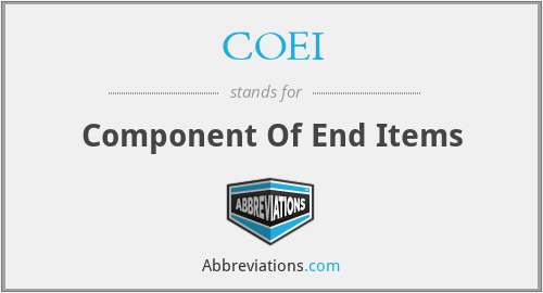 COEI - Component Of End Items