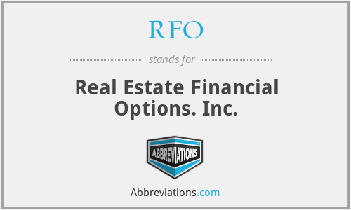 RFO - Real Estate Financial Options. Inc.