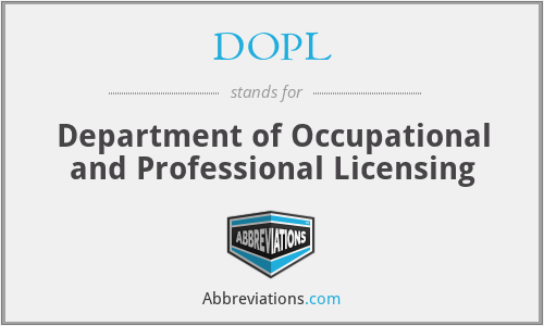 DOPL - Department of Occupational and Professional Licensing