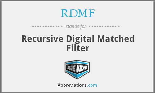 RDMF - Recursive Digital Matched Filter