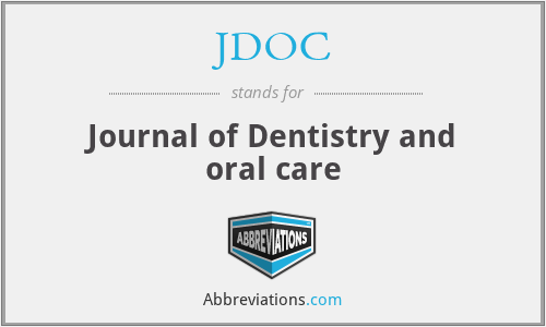JDOC - Journal of Dentistry and oral care