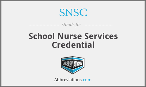 SNSC - School Nurse Services Credential