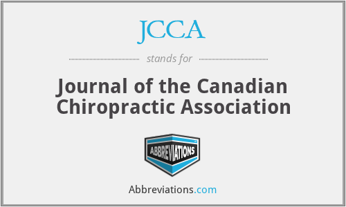 JCCA - Journal of the Canadian Chiropractic Association