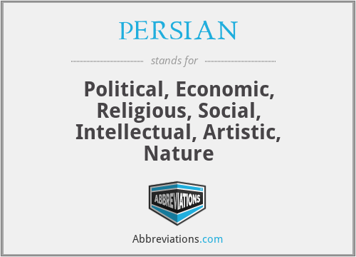 PERSIAN - Political, Economic, Religious, Social, Intellectual, Artistic, Nature