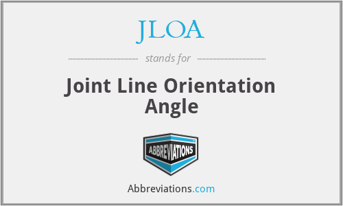 JLOA - Joint Line Orientation Angle