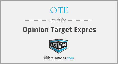 OTE - Opinion Target Expres