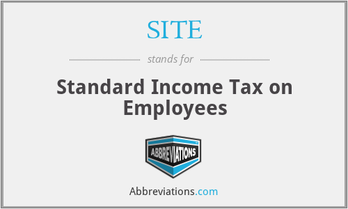 SITE - Standard Income Tax on Employees