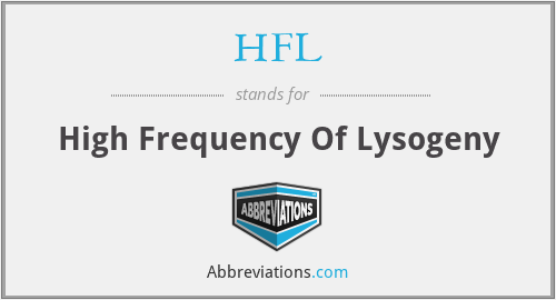 HFL - High Frequency Of Lysogeny