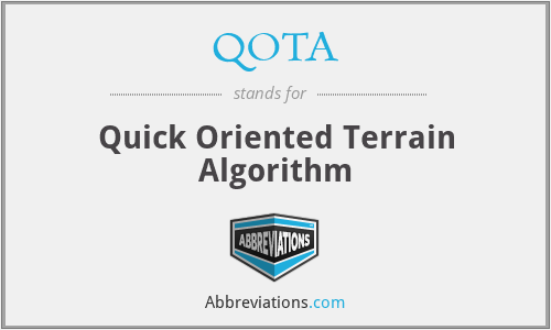 QOTA - Quick Oriented Terrain Algorithm