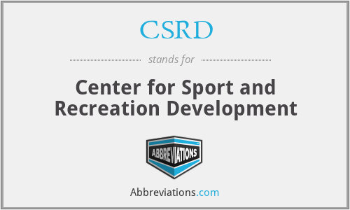 CSRD - Center for Sport and Recreation Development