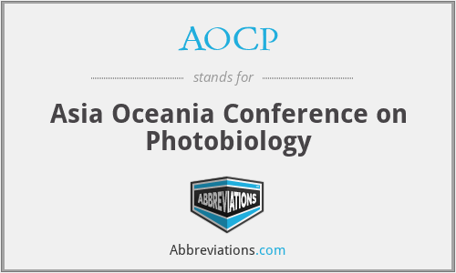 AOCP - Asia Oceania Conference on Photobiology