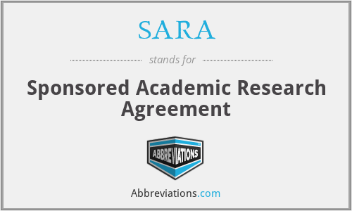 SARA - Sponsored Academic Research Agreement