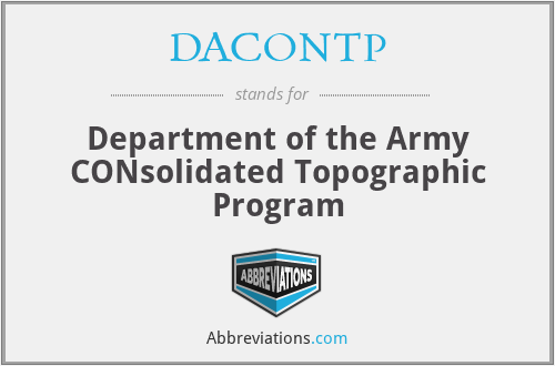 DACONTP - Department of the Army CONsolidated Topographic Program