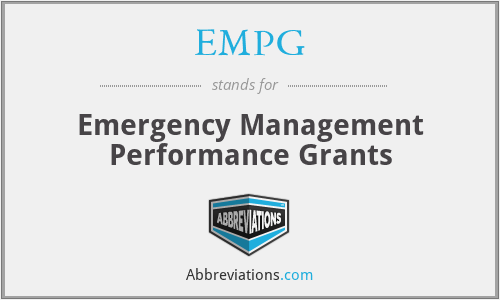 EMPG - Emergency Management Performance Grants