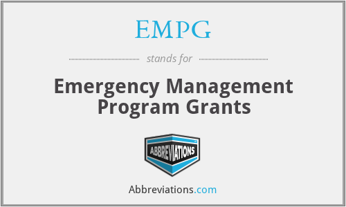 EMPG - Emergency Management Program Grants