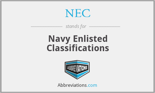 NEC - Navy Enlisted Classifications