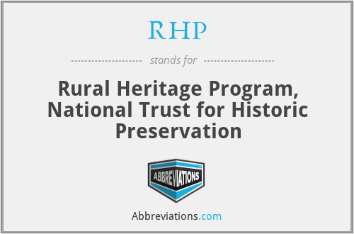 RHP - Rural Heritage Program, National Trust for Historic Preservation