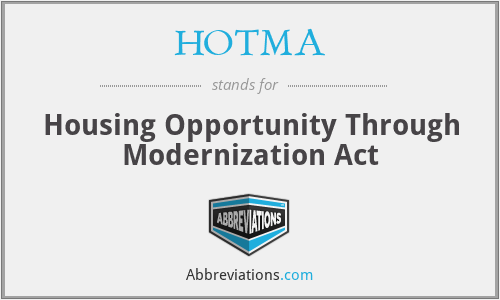 HOTMA - Housing Opportunity Through Modernization Act