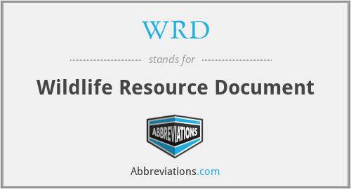 WRD - Wildlife Resource Document