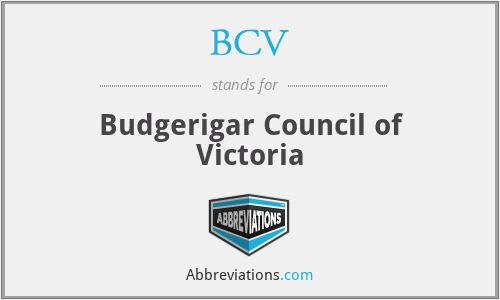 BCV - Budgerigar Council of Victoria