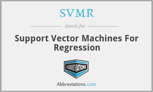 SVMR - Support Vector Machines For Regression
