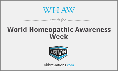 WHAW - World Homeopathic Awareness Week