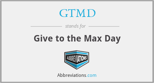 GTMD - Give to the Max Day