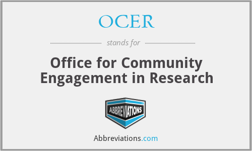 OCER - Office for Community Engagement in Research